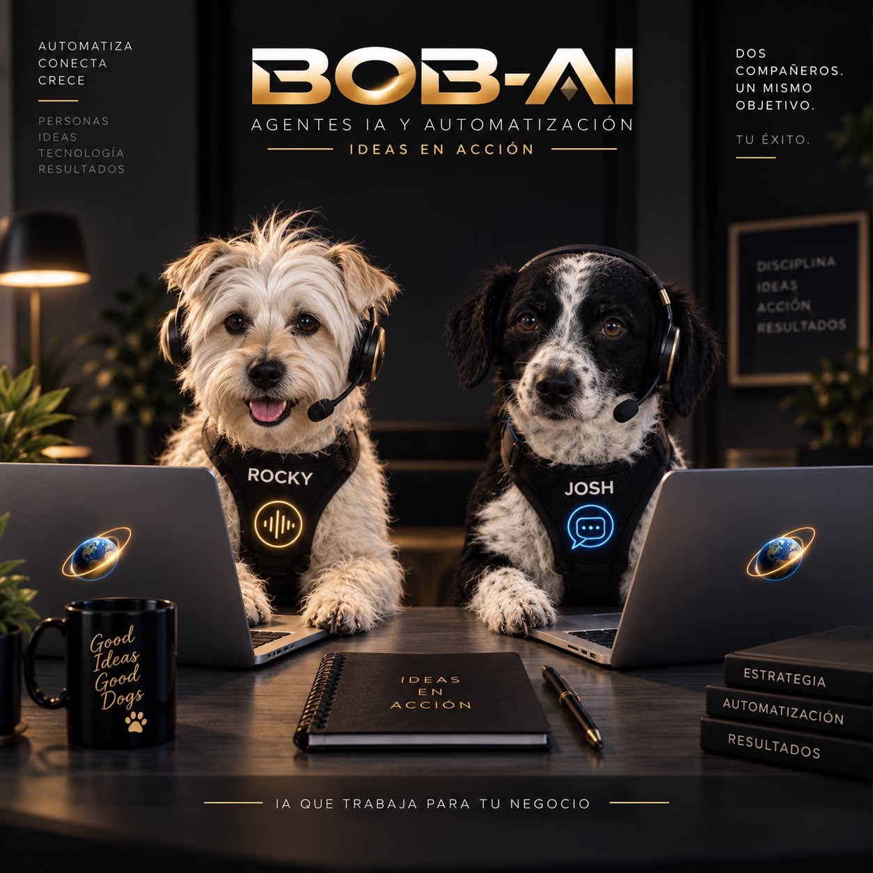 Rocky y Josh, agentes de voz y chat de BOB-AI